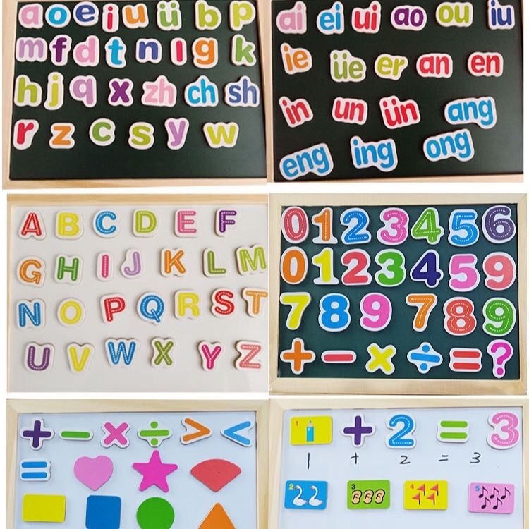 abc poster white board magnet 74 pieces of wooden pinyin letter initial ...