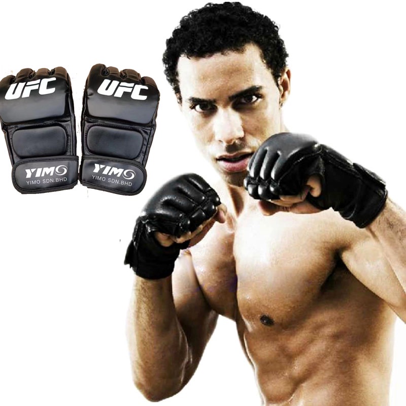 UFC Gloves Sport Half Finger Muay Thai Gloves MMA Kick Boxing Training