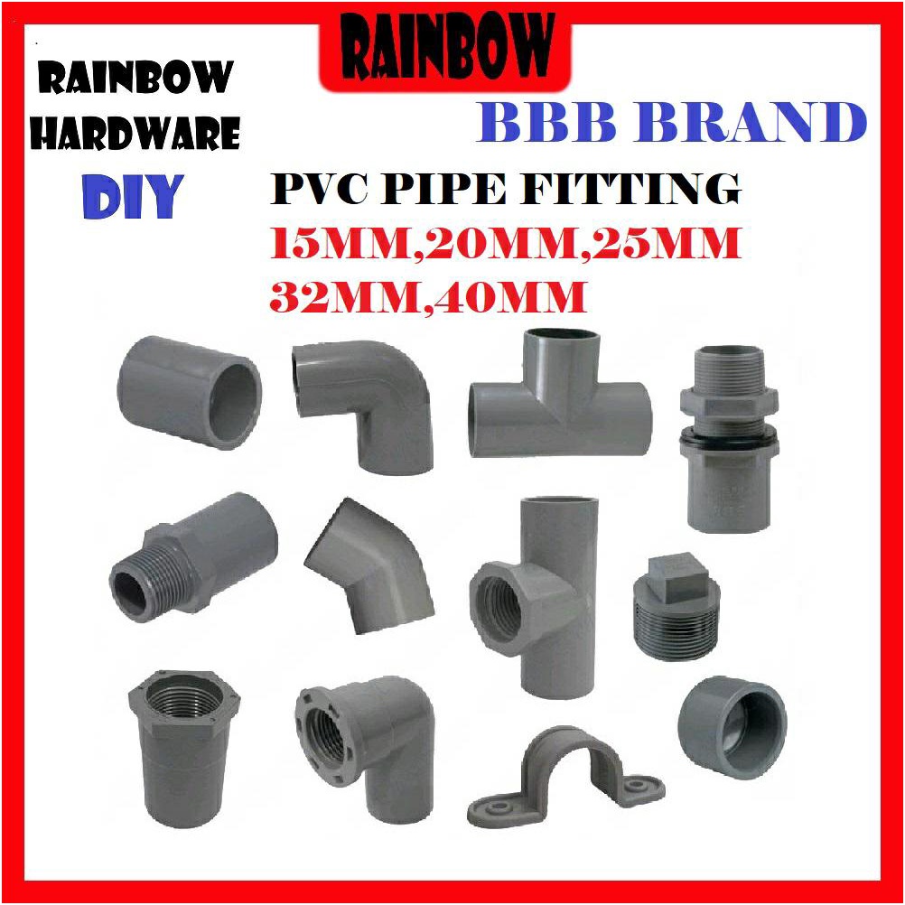 PVC PIPE FITTING ELBOW,SOCKET,TEE,END CAP,PLUG,TANK CONNECTOR,U-CLIP 15 ...