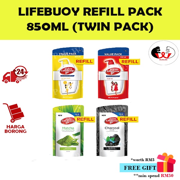 Lifebuoy Antibacterial 99.9 Kill Germs Shower Gel Refill Twin Pack