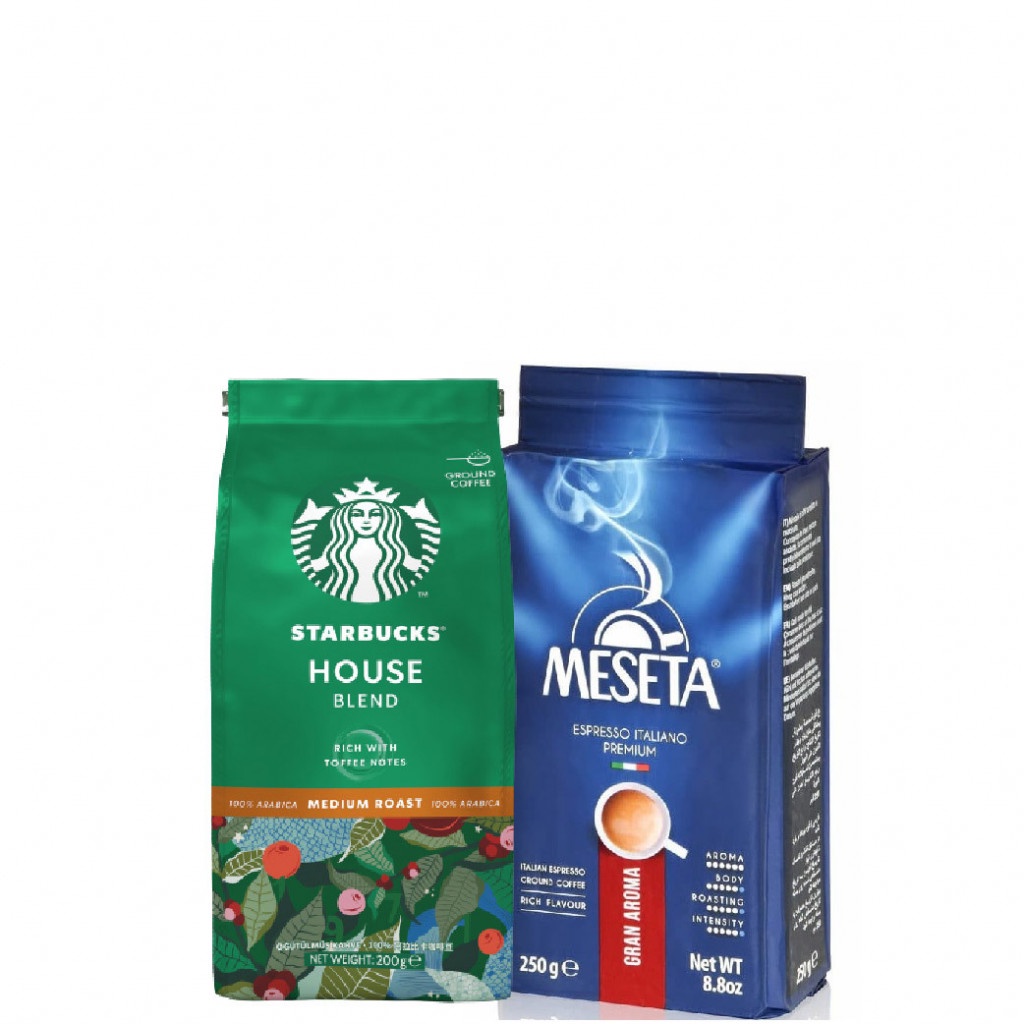 Starbucks House Blend Medium Roast Ground Coffee 200g + MESETA Italian ...