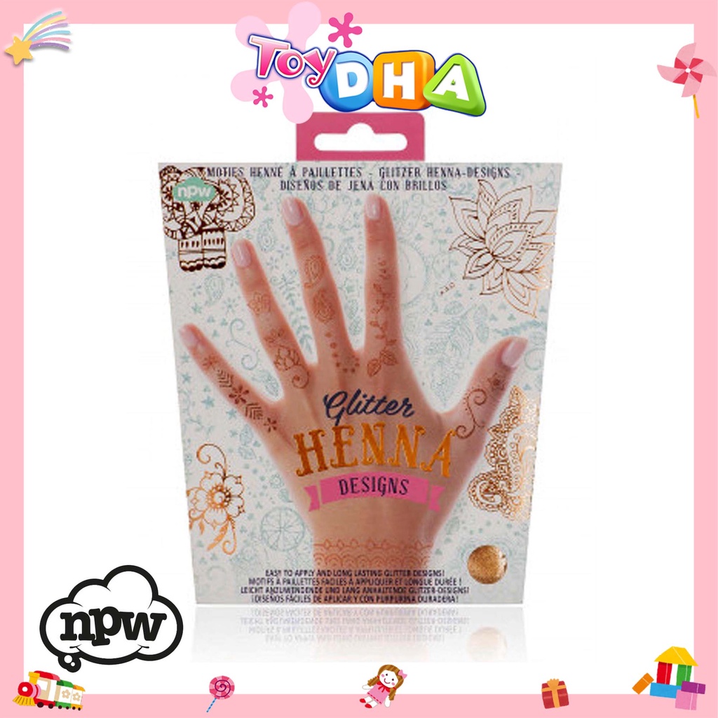 NPW Glitter Henna Pink and Purple (NP35315) Henna Waterproof Tattoo ...