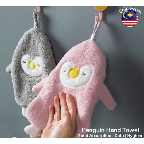 Kain Penguin Comel Cute Penguin Hand Towel Good Absorption Hand Towel
