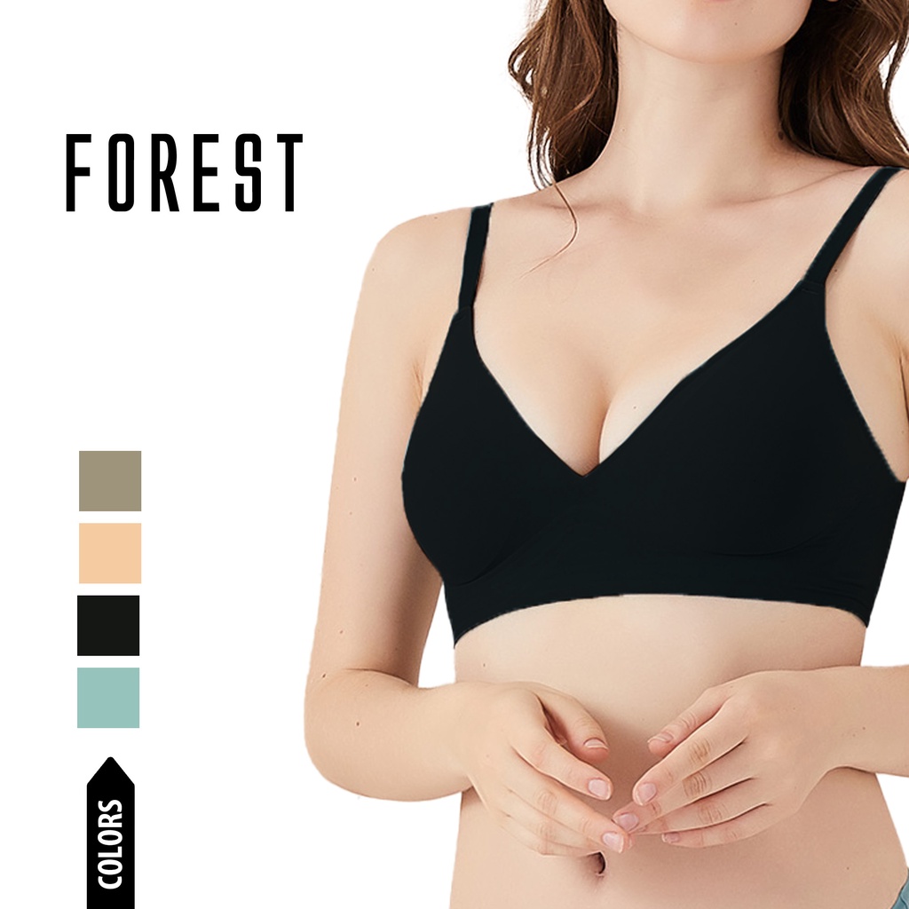 1 PC) Forest Ladies Nylon Spandex Seamless Bra Selected Colours