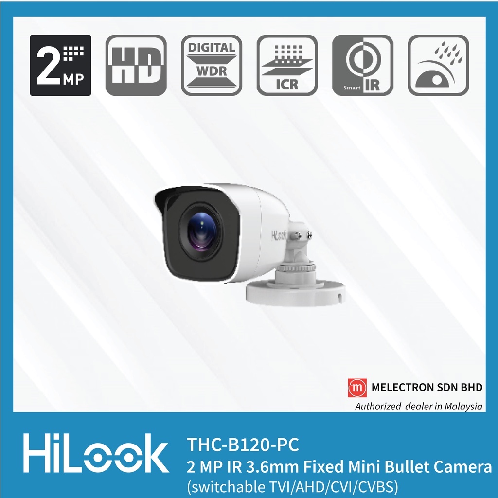 HiLook THC B120 PC 2MP Analog HD Fixed Outdoor Bullet Camera Shopee