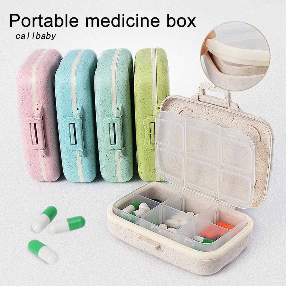 Portable 8 Compartments Travel Pills Medicine Storage Organizer Box Holder  Case