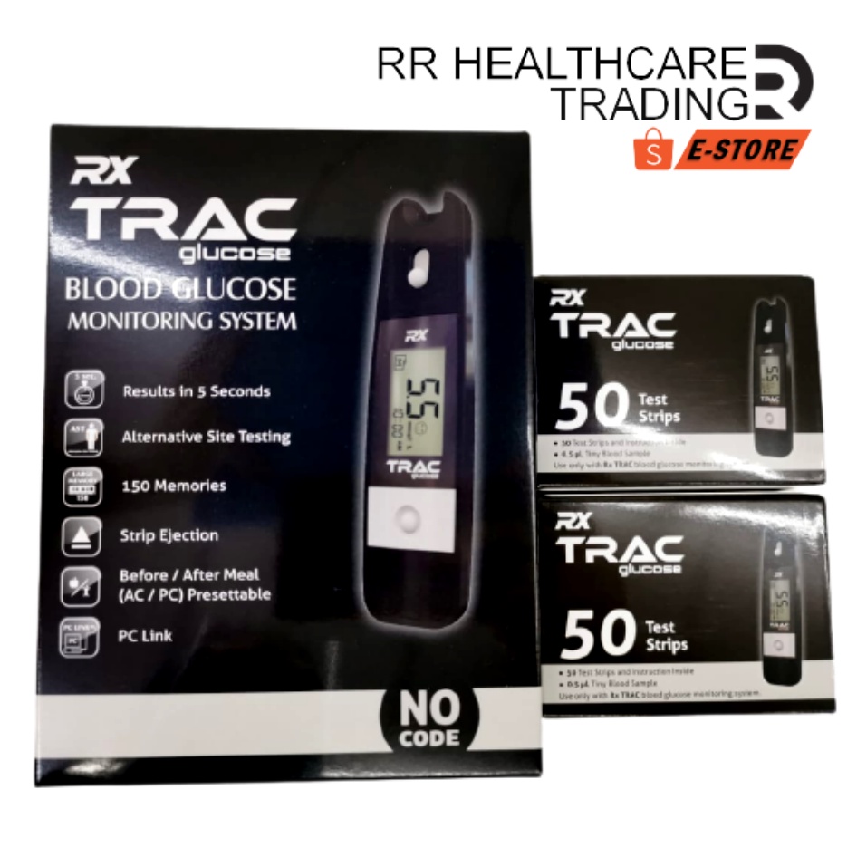 RX Trac Glucose Blood Glucose Monitoring System FREE 50s Glucose Strip ...