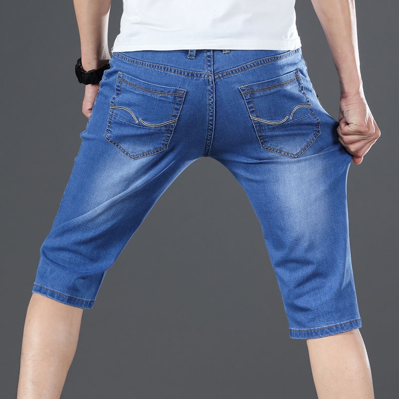 Three quarter denim sales shorts