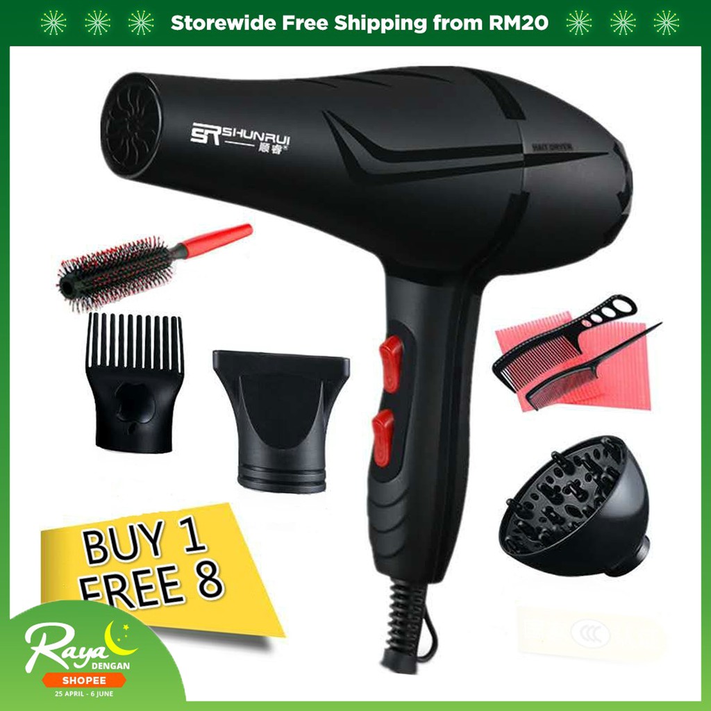 Professional Hair Dryer With Nozzle Pengering Rambut