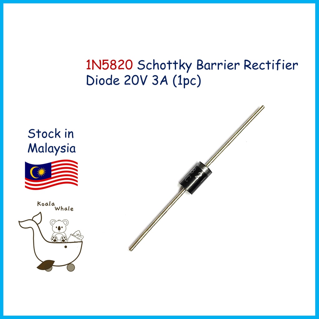 1N5820 IN5820 Schottky Barrier Rectifier Diode Dioda 20V 3A (1pc ...