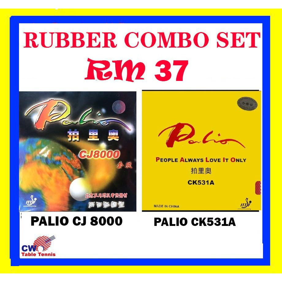 PALIO CJ8000 + PALIO CK531A LONG PIMPLE SET TABLE TENNIS RUBBER SET ...