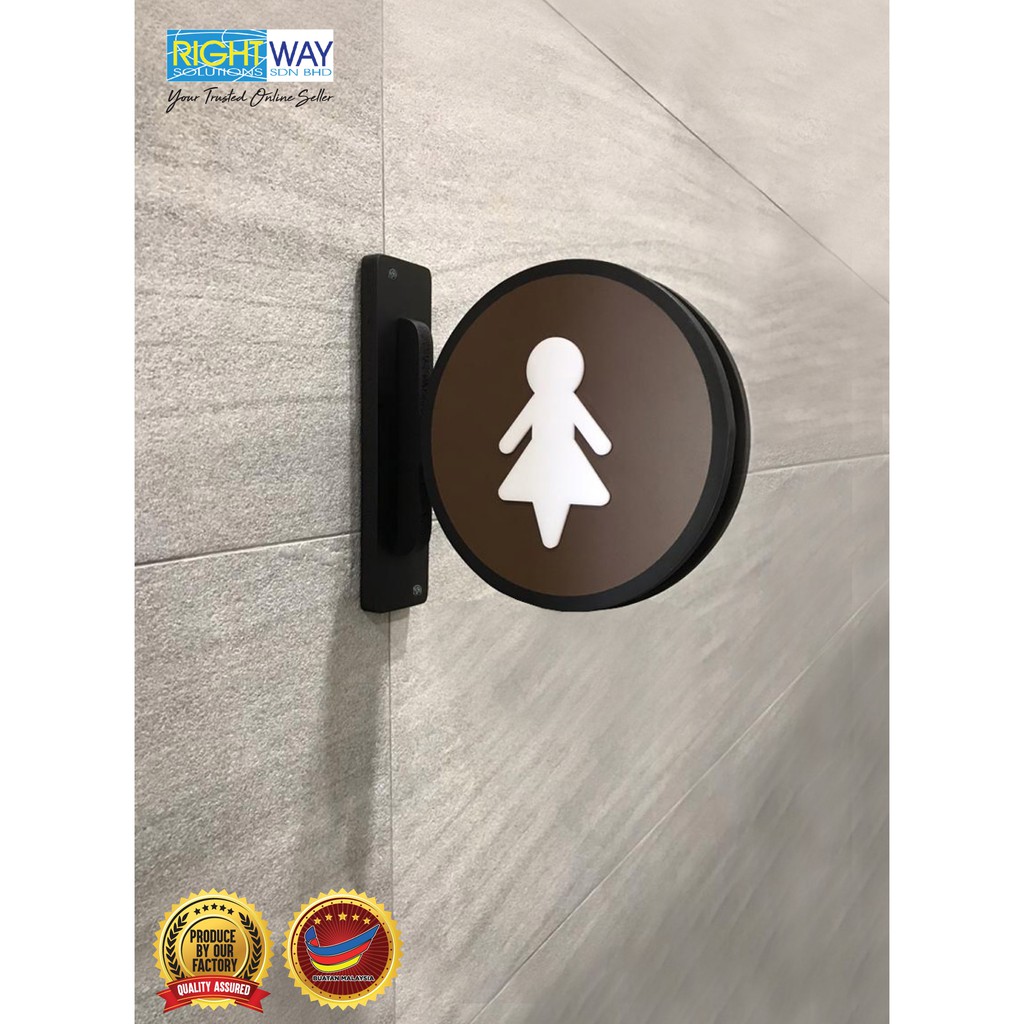 Woman 3D Round Toilet Sign Door Accessories Symbol Sign Foamboard with ...