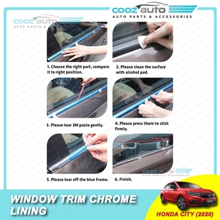 Honda City 2020 - 2024 Window Trim Chrome Lining / Door Belt Moulding ...