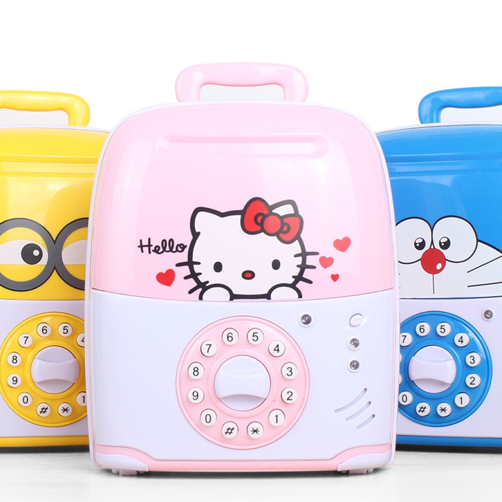 Piggy Bank Password Box Saving Box (Minion, Hello Kitty, Doraemon