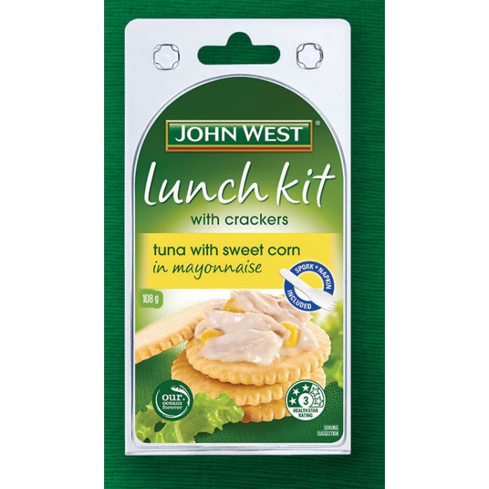 John West Lunch Kit Tuna with Crackers Tuna With Sweet Corn in