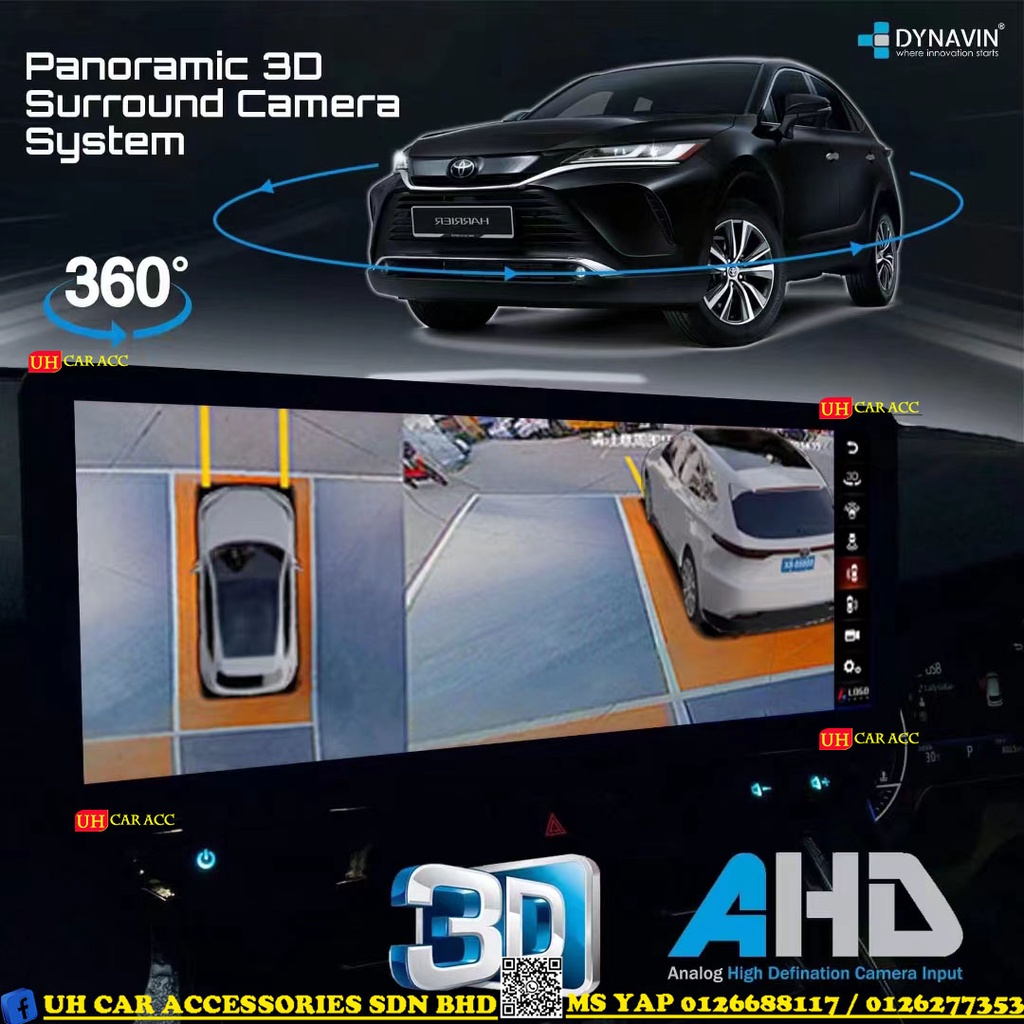 Dynavin toyota harrier xu80 2022 12.3inch android player with 360