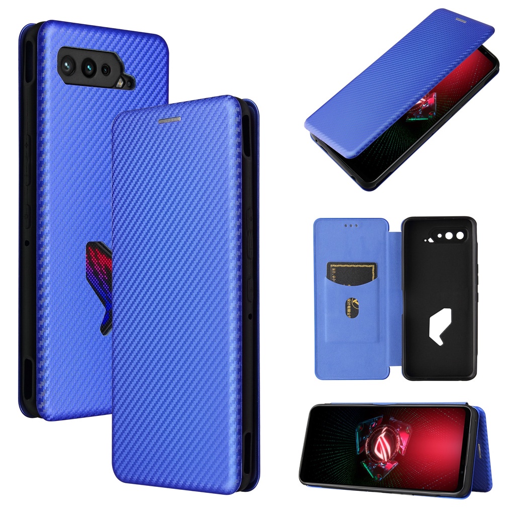 ROG Phone 7 Ultimate Luxury Carbon Fiber Flip Leather Case for