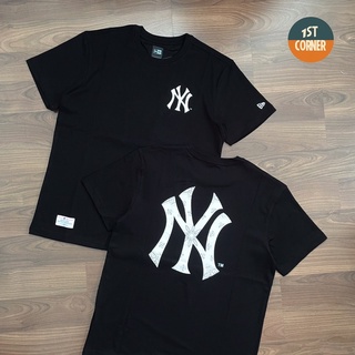 Baju Sneakers New Era Mlb Big Paisley Logo T12 New York Yankees Tee Black