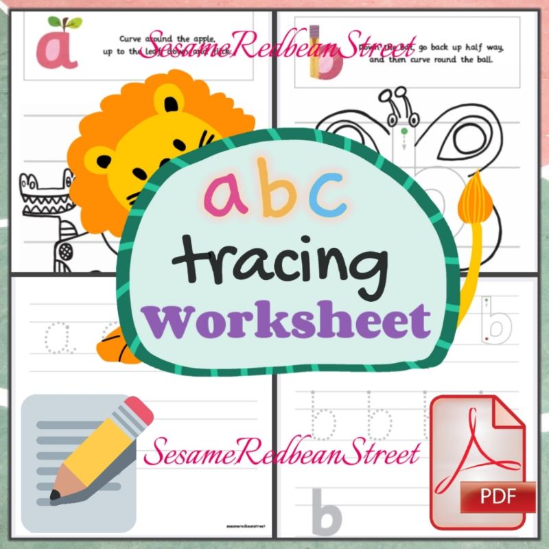 PDF [002] abc tracing Printable Education Worksheet Toddler Exercise ...
