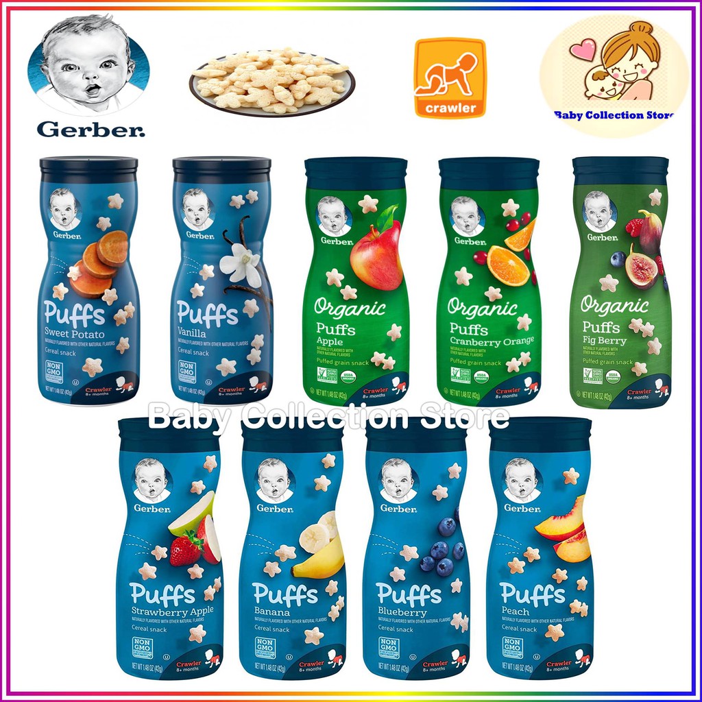 [Ready Stock] Gerber Puffs Cereal Snack & Organic Puffs (42g) | Shopee ...