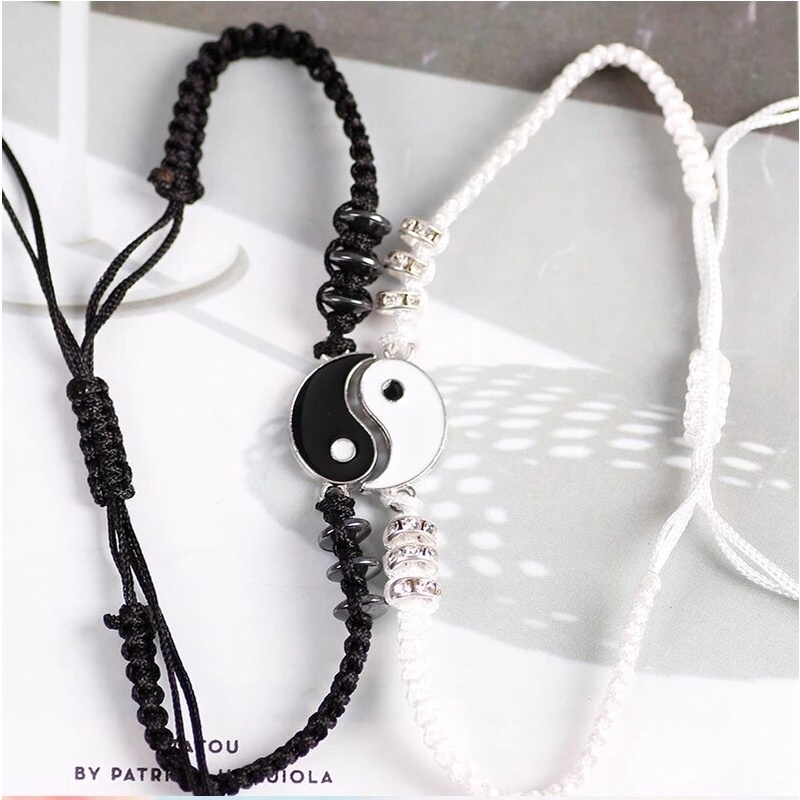 2pc Couple Bracelet Chinese Style Retro Tai Chi Bracelet Alloy ...