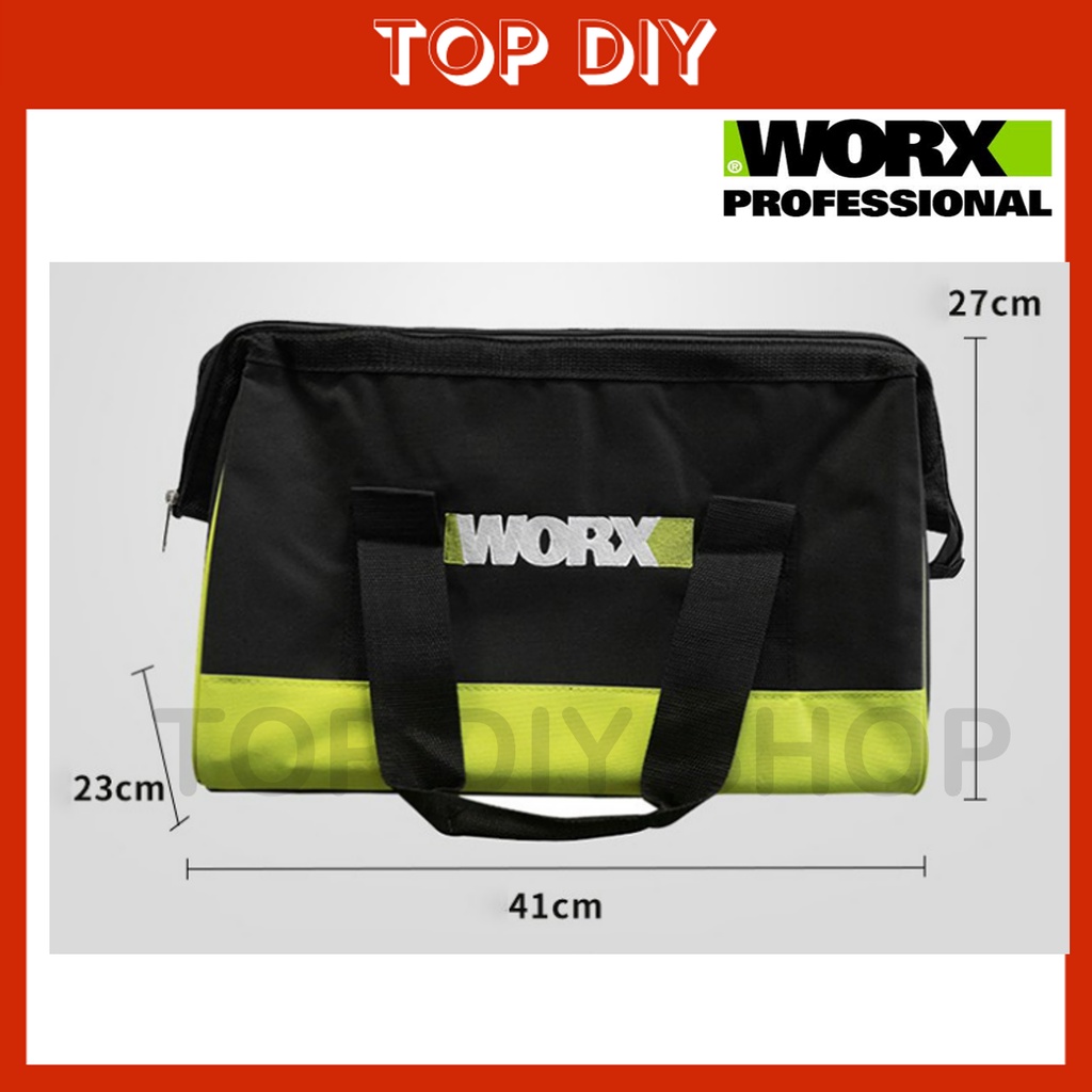 WORX Heavy Duty Nylon Tool & Accessory Storage Bag – Bag Only (Fits WA4207) 13x16x9 Black