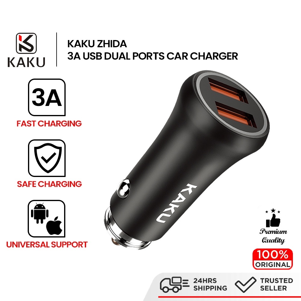 KAKU ZHIDA 3A Dual USB 3.0 Car Charger Fast Charging Quick Charge