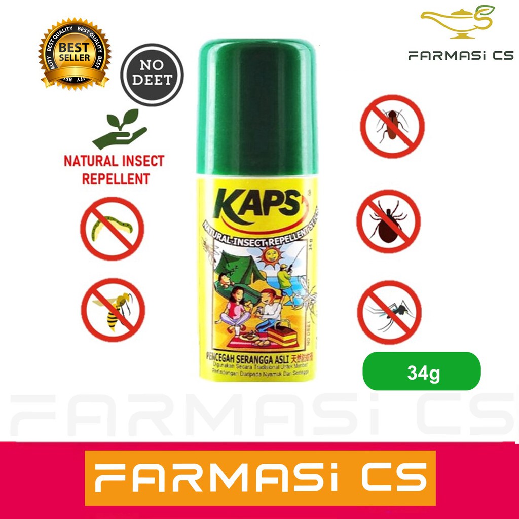Kaps Natural Insect Repellent Stick 34g EXP03/2026 [ No deet, Mosquito