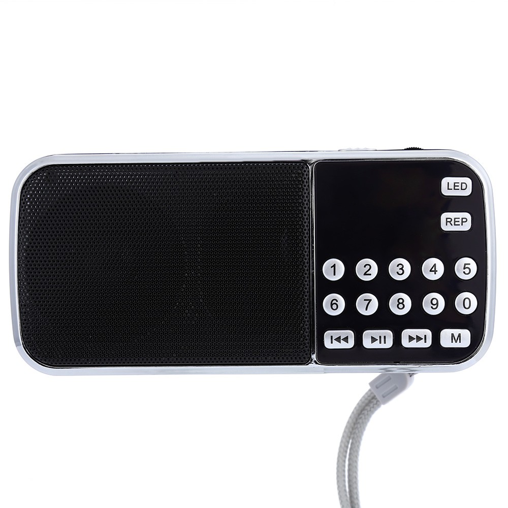 Portable FM Radio Speaker Music Player with TF Card USB AUX Input ...