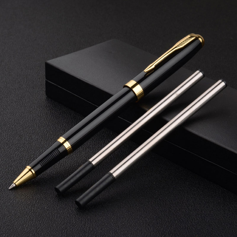 1 + 6 PCS Metal ballpoint pen & refills set 0.5 mm Quality blue black ...