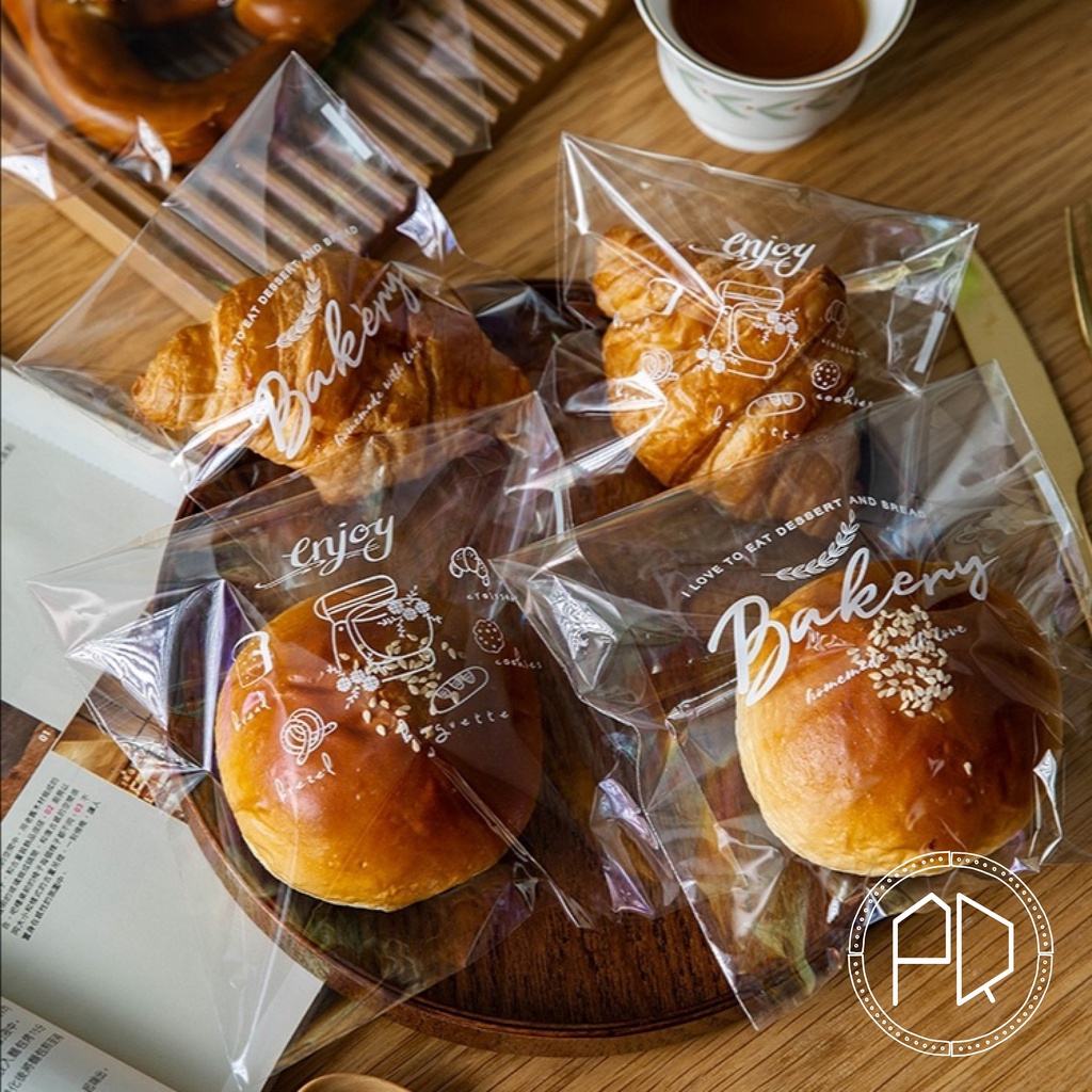 [50pcs] Bread Packaging Cake Plastic Bakery Packaging Transparent Bag ...