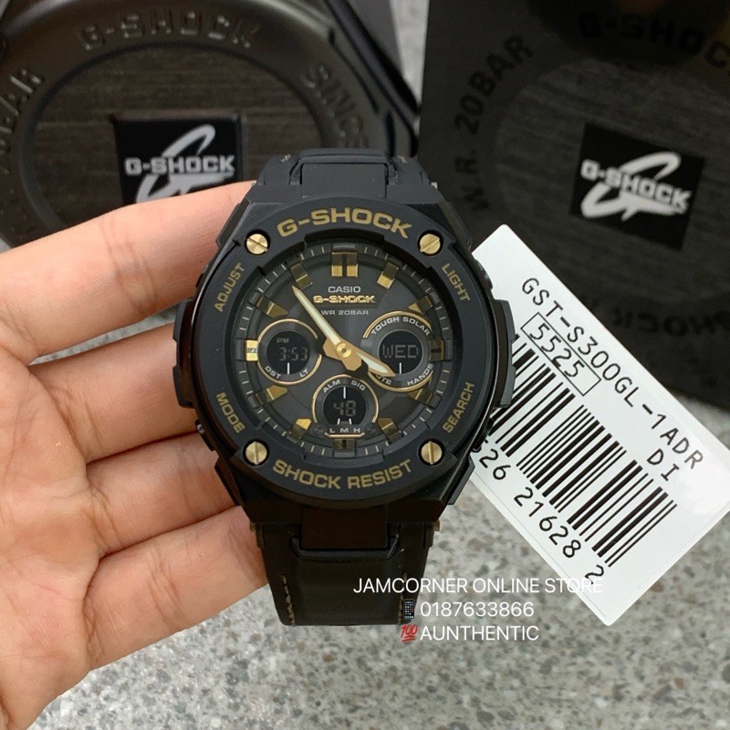 CASIO G SHOCK G STEEL GST S300GL 1A Tough Leather Band Shopee