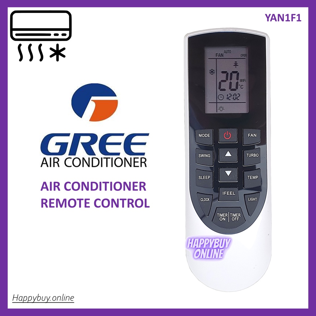 GREE Replacement Air Conditioner Remote Control (YAN1F1) GREE Aircond ...