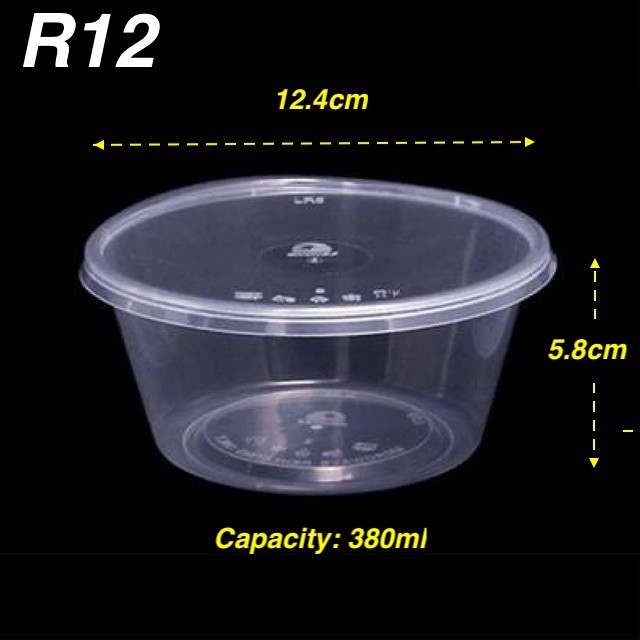 Round Plastic Food Container With Lid / Bekas Plastik Bulat Microwave ...