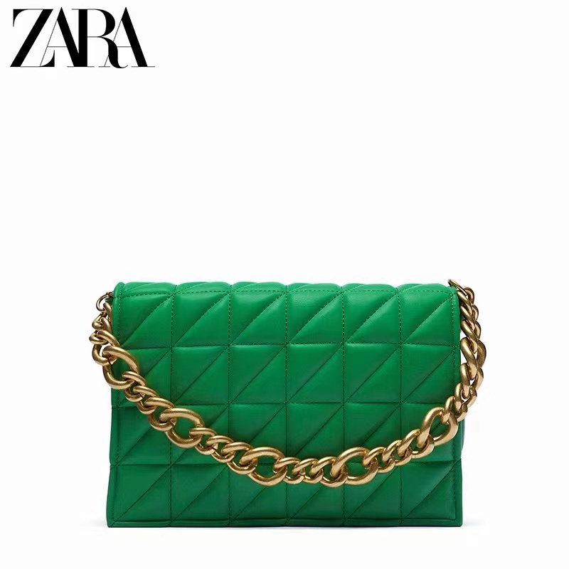 ZARA new rhombus women's bag allmatch retro chain armpit soft leather