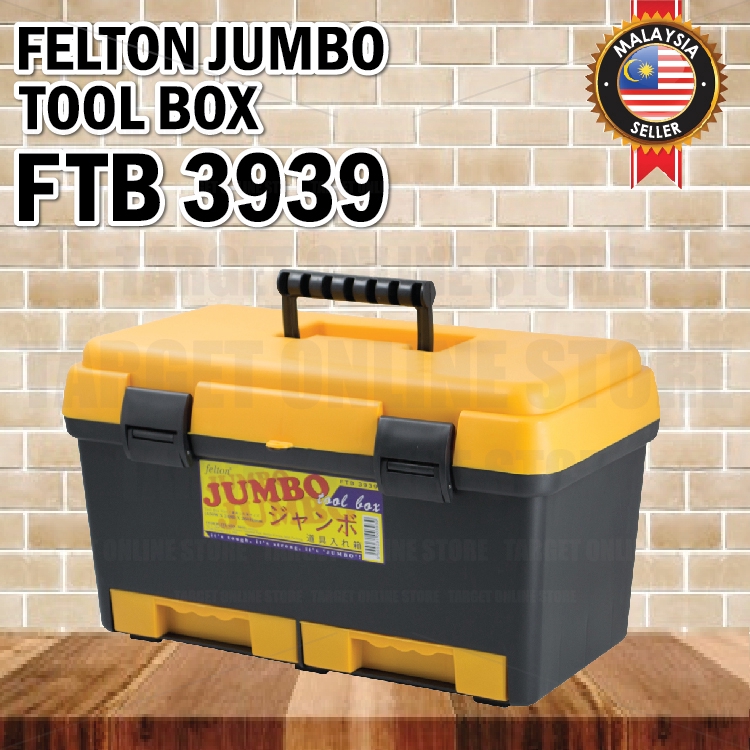 (EXTRA BIG) FELTON JUMBO TOOL BOX FTB 3939 DIY Tool Storage Tray/Kotak ...