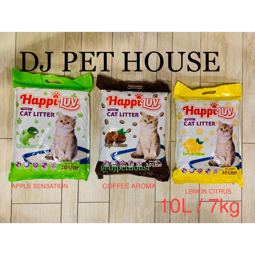 Happi LUV PREMIUM CAT LITTER 10L / 7KG ( 5 FLAVAUR TO CHOOSE ) Shopee