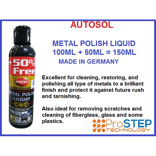 AUTOSOL METAL POLISH LIQUID 150ML (100 ORIGINAL MADE IN GERMANY