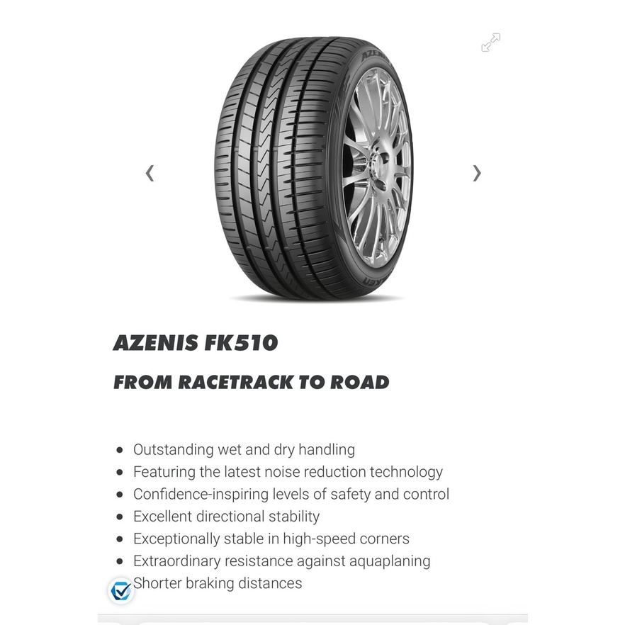 225/55R19 99W (SUV) Falken Azenis FK510 Ultra High Perfomance