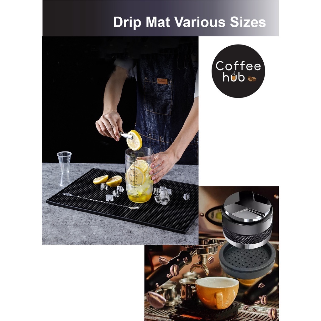 (Ready Stock)Coffee Espresso Rubber Drip Spill Nonslip Bar Mat Tamper