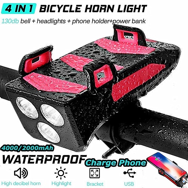 BICYCLE HORN LAMP + MOBILE PHONE BRACKET (READYSTOCK) Shopee Malaysia