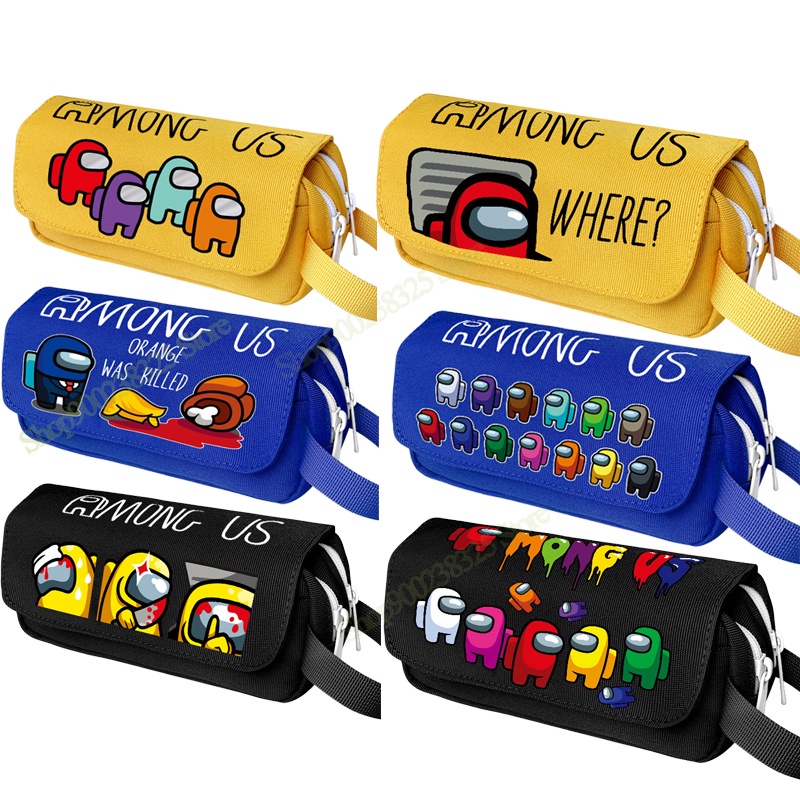Among of us Game Cartoon Pencil Box Large Capacity Double Layer ...