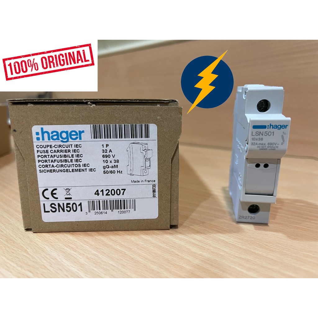 Bticino sezionatore portafusibile 1P+N 32A 500V 1 modulo F321N