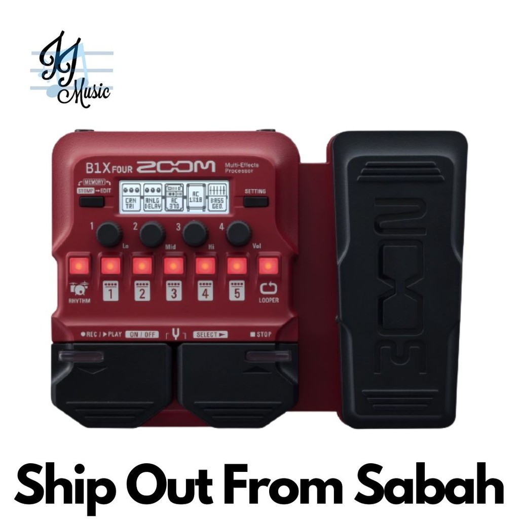 Zoom B1X FOUR Bass Guitar Multieffects Processor with Expression Pedal