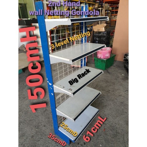 Big Rack 2nd Hand Wall Netting 3L Gondola ,Rack Tepi,Rack Mini Market