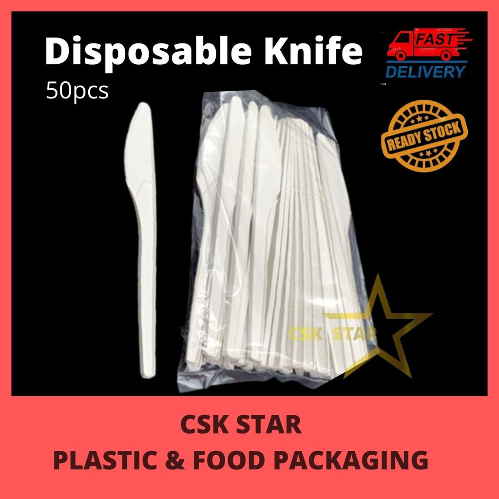 Disposable Plastic Knife Pisau Plastik White | Shopee Malaysia