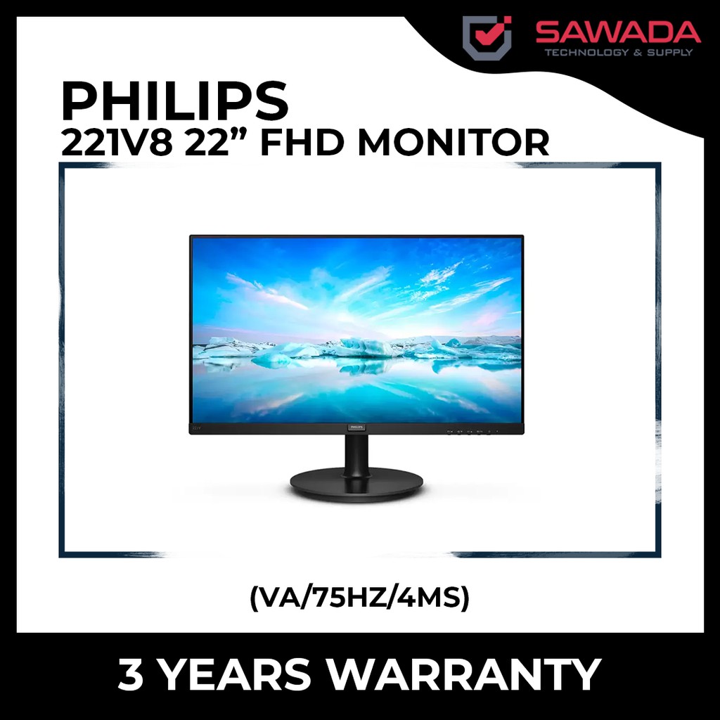 PHILIPS 221V8 22" /VA/75HZ/4MS FHD MONITOR | Shopee Malaysia