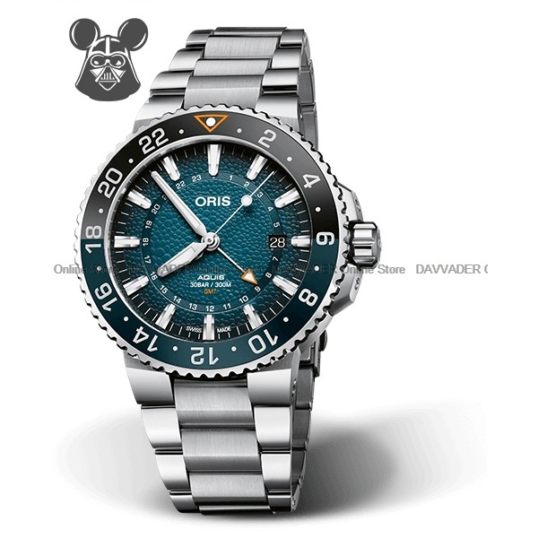 ORIS 0179877544175 Set Men s Watch Aquis GMT Whale Shark Limited Edition Automatic 43.50mm SS Bracelet Blue Original