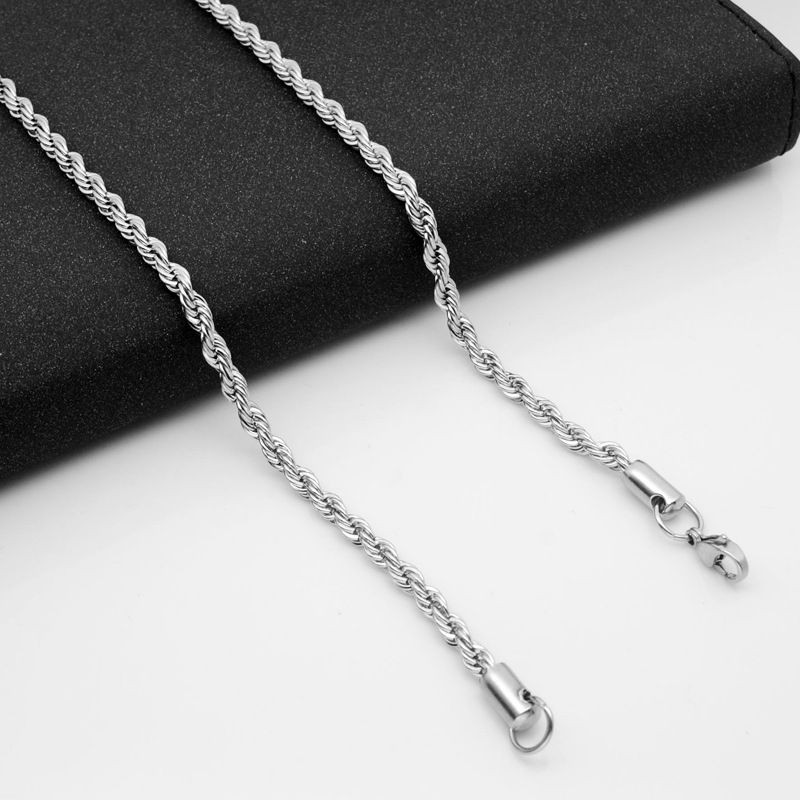 🇲🇾316 stainless steel necklace麻花链316不锈钢项链钛钢2.4/3/4MM粗麻花链 | Shopee Malaysia