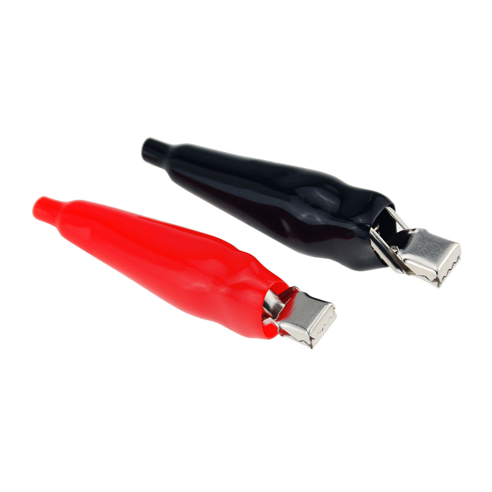 2PCS 10A Spring Type Sheath Alligator Clip Flat Mouth Wide Mouth ...